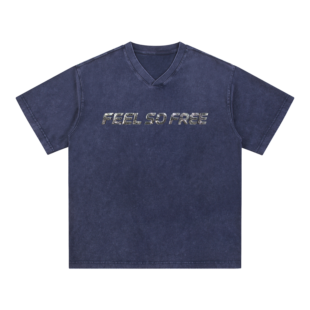I Feel So Free Confessions 11 Fans Snow Washed V-Neck Cotton T-Shirt