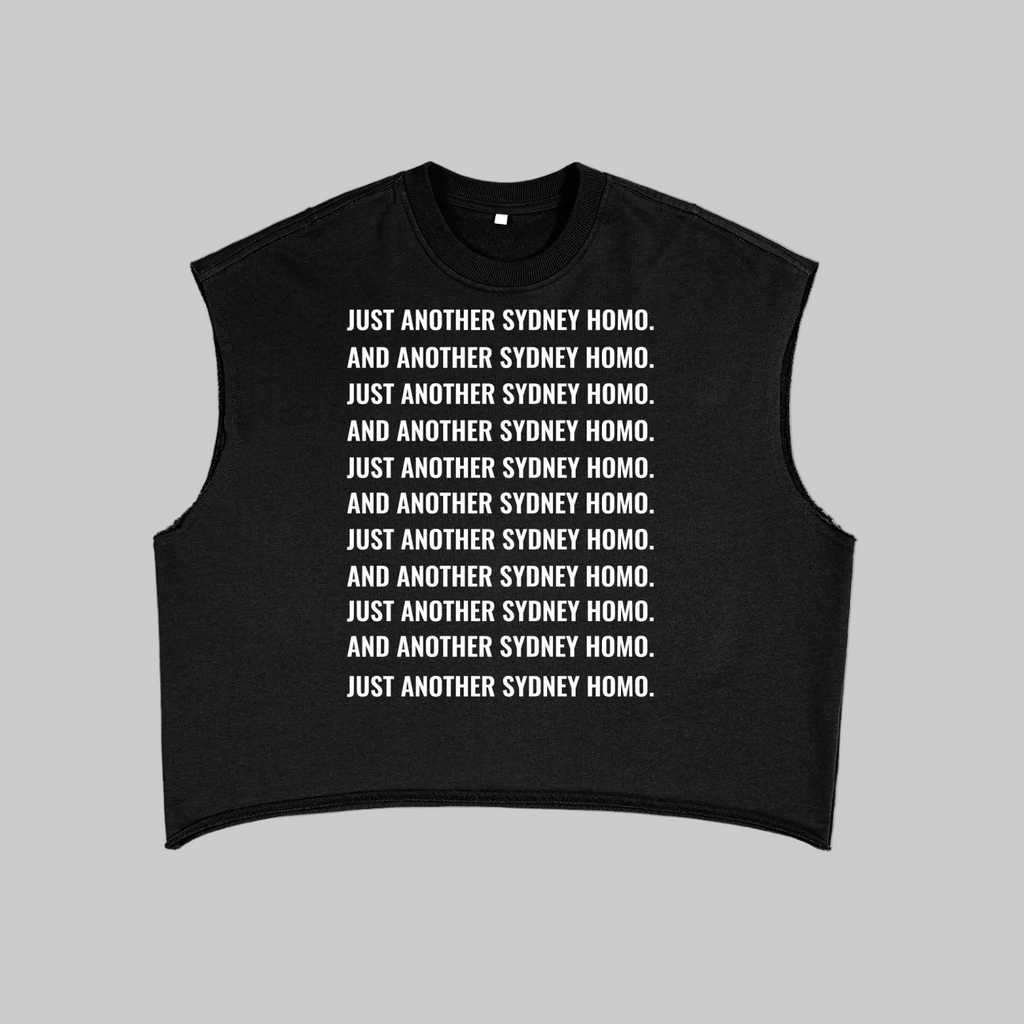 Just Another Sydney Homo Boxy Tank Top - Mardi Gras Crop