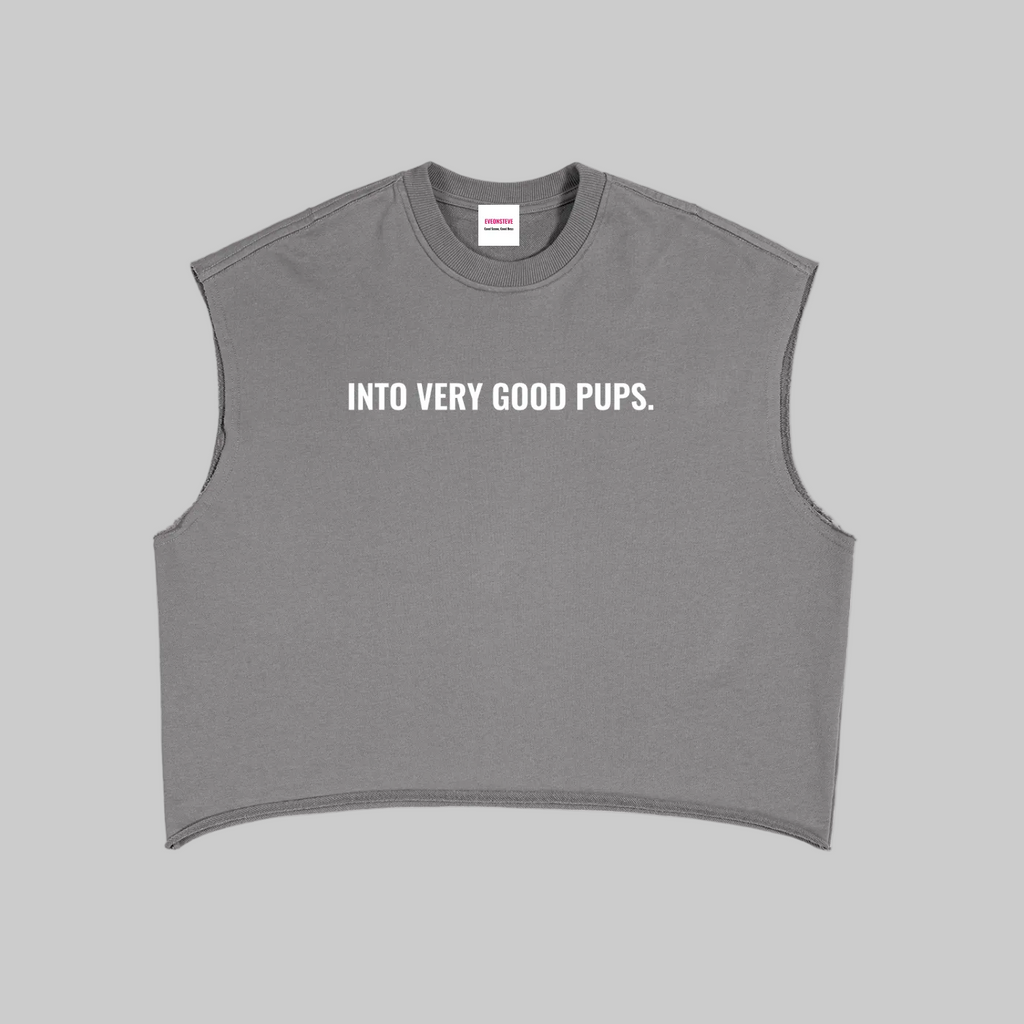 Into Very Good Pups X Tom French Terry Boxy Tank Top
