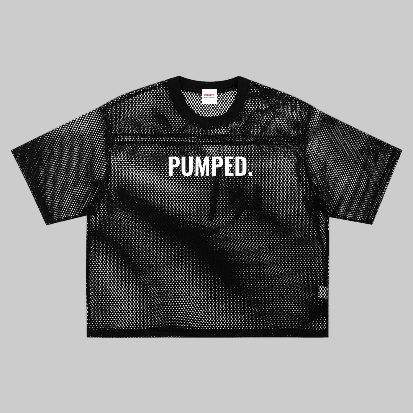Black mesh t-shirt with 'Railbangers' logo on a white background