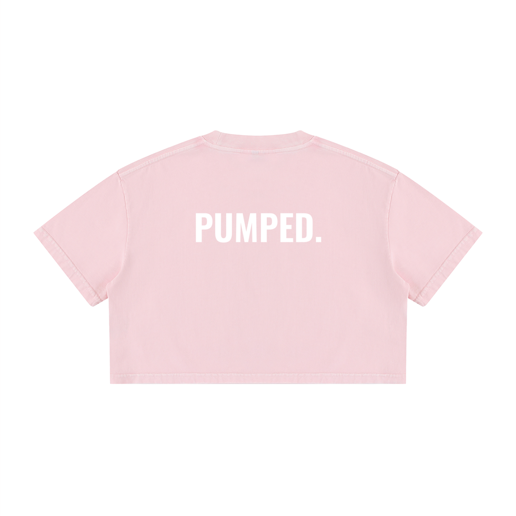 Pumped Mens Mineral Wash Cotton Crop T-Shirt