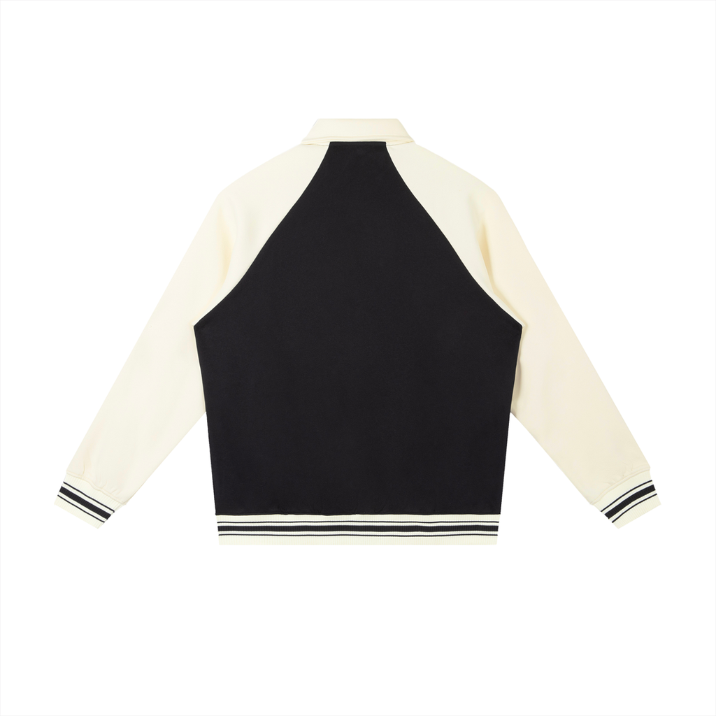 INTO. Thick Beefy Billionaires Contrast Sleeve Baseball Jacket