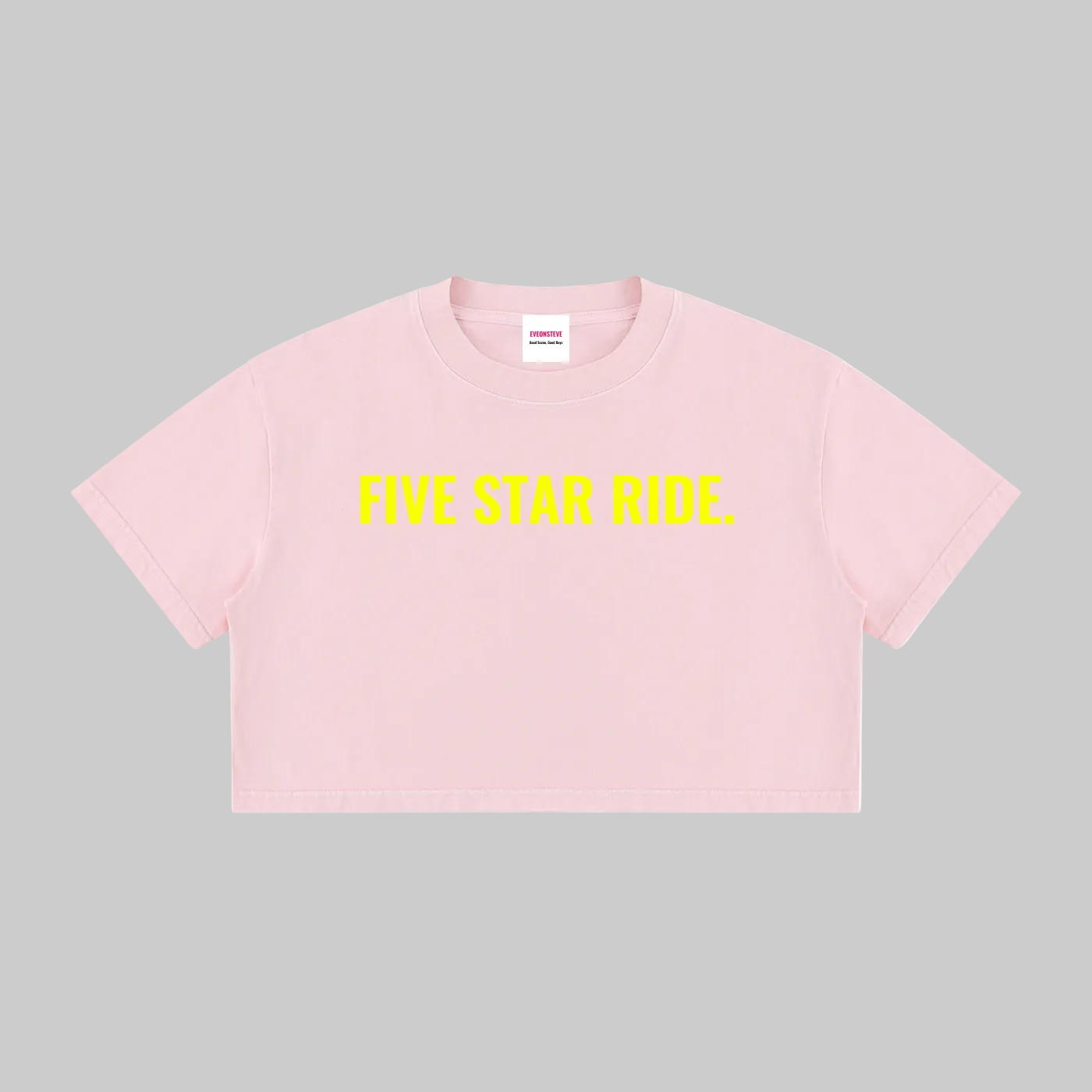 FIVE STAR RIDE Mineral Wash Cotton Crop T-Shirt
