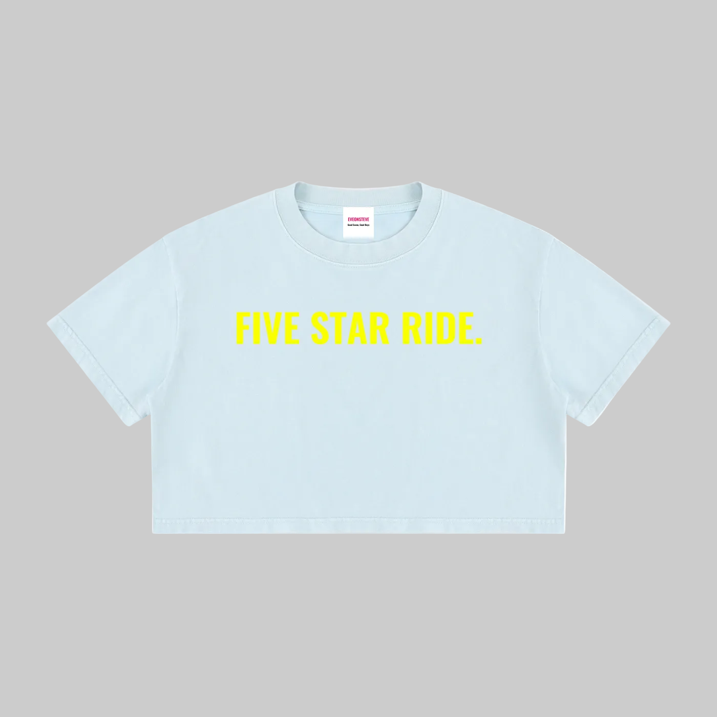 FIVE STAR RIDE Mineral Wash Cotton Crop T-Shirt