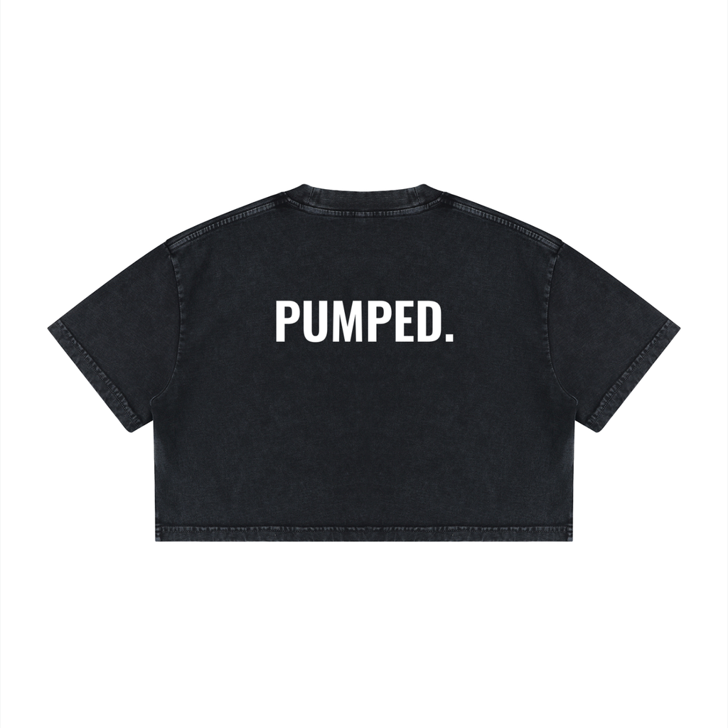 Pumped Mens Mineral Wash Cotton Crop T-Shirt