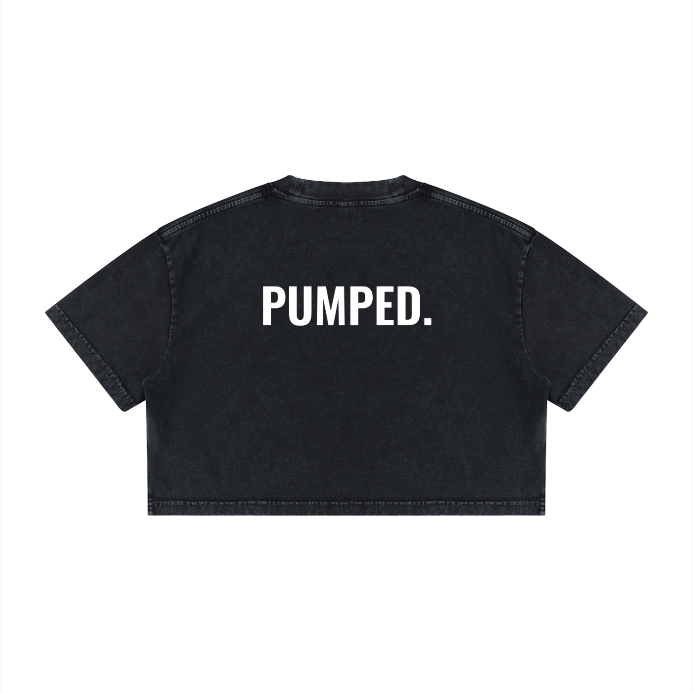 Pumped Mens Mineral Wash Cotton Crop T-Shirt