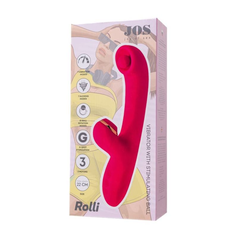 Jos Rolli Stimulating Ball Vibrator With Vaccuum Clitoral Stimulator