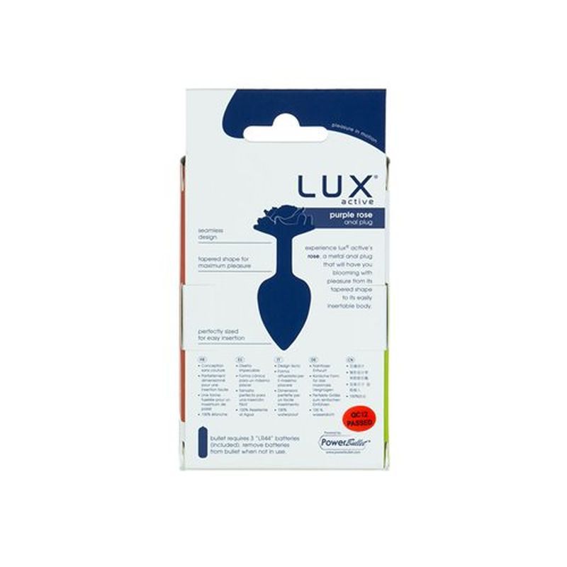 Lux Active Purple Rose 3In Metal Butt Plug
