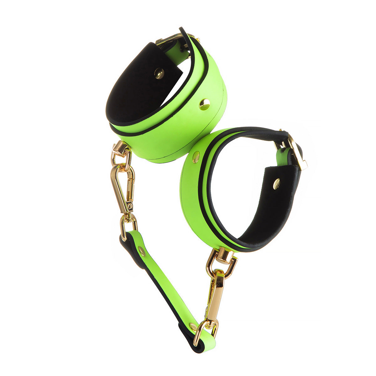 Adjustable PU Leather Bondage Cuff - Wrist/Ankle Restraint, Sold Individually(Luminous green-handcuffs)