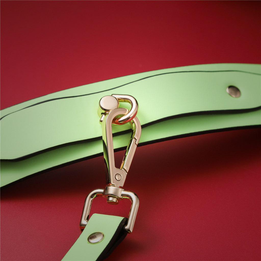 Adjustable PU Leather Bondage Cuff - Wrist/Ankle Restraint, Sold Individually(Luminous green-anklet)