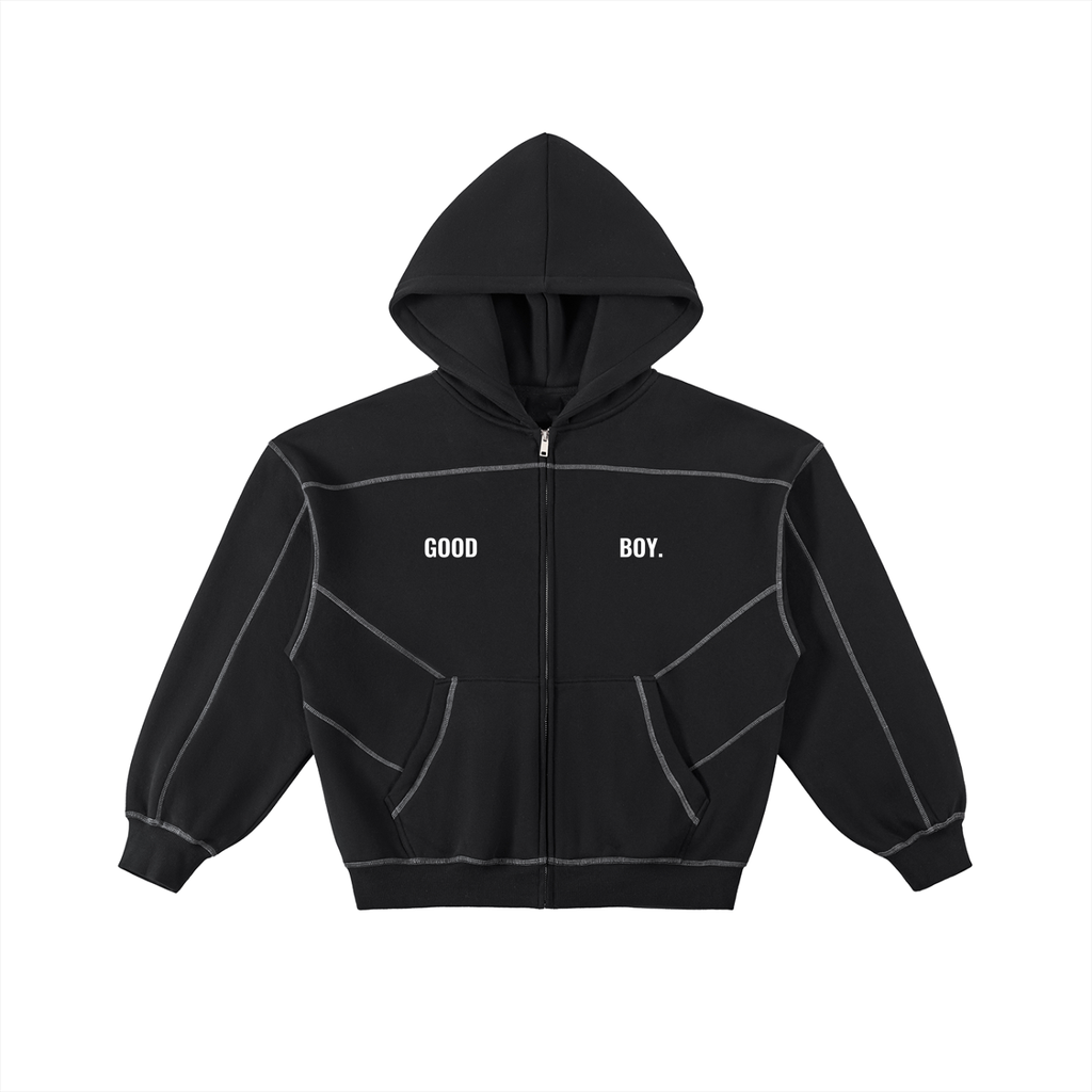 Good BOY X Tom Contrast-Stitched Boxy Zip Hoodie