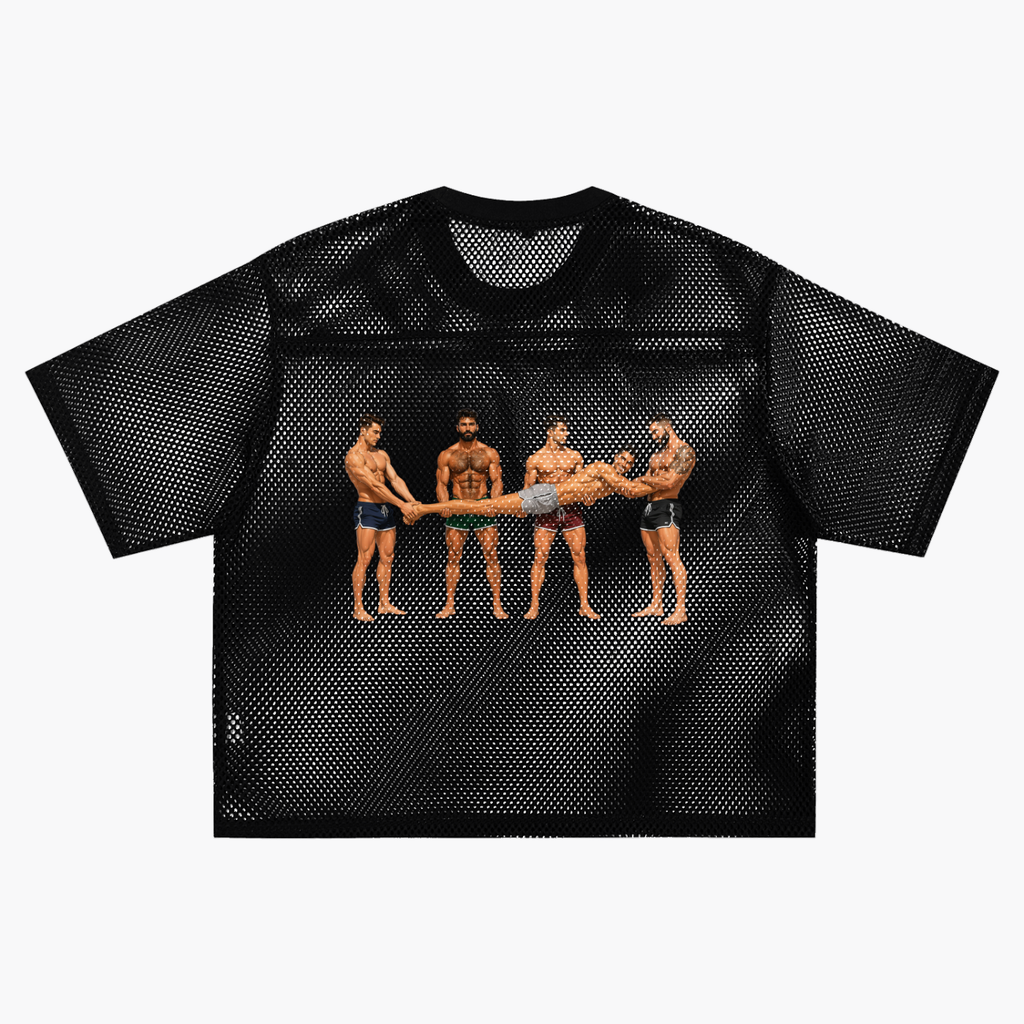 Loading Mens  Mesh See-through Boxy Net T-Shirt