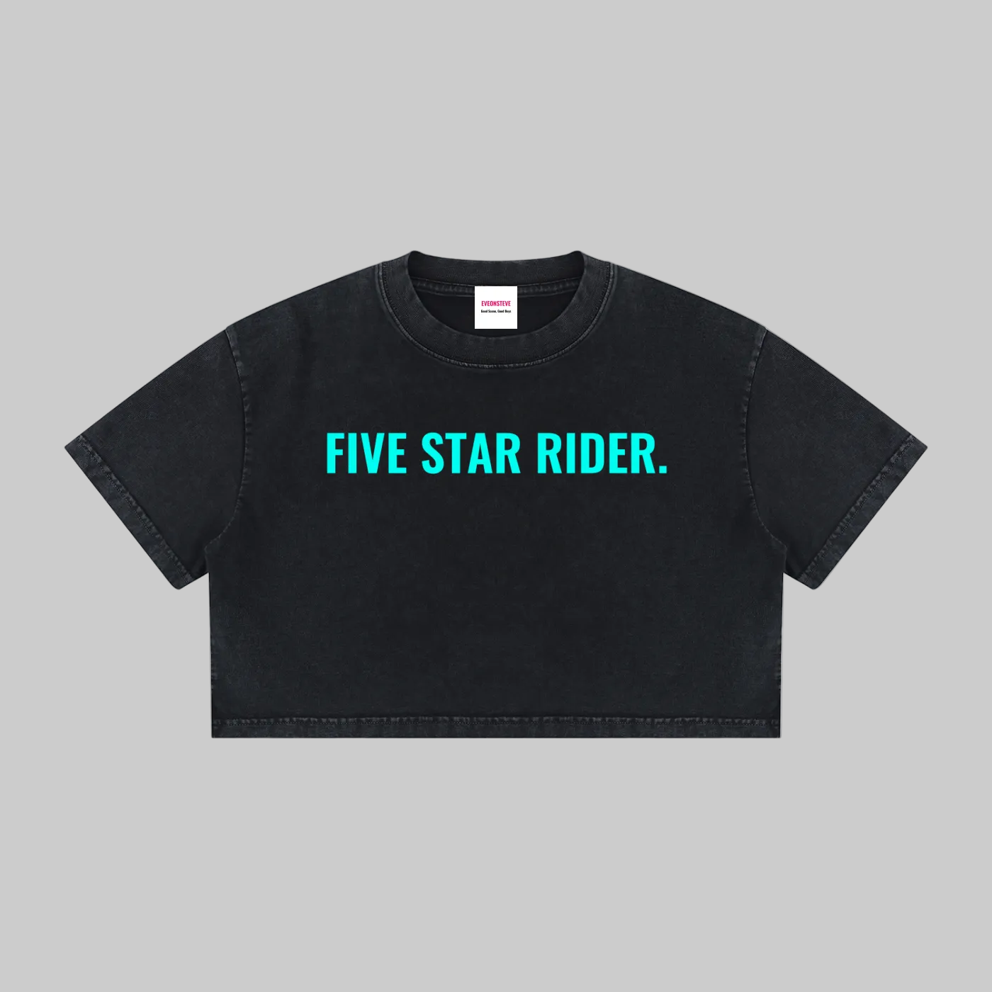 FIVE STAR RIDER Mineral Wash Cotton Crop T-Shirt