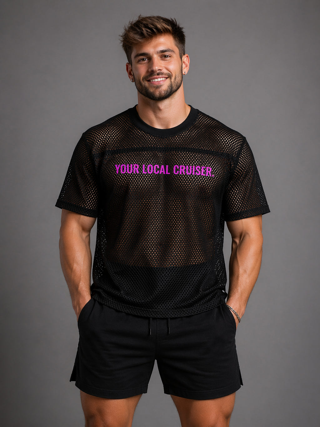 Your Local Cruiser See-through Mesh Boxy Net T-Shirt X Tom