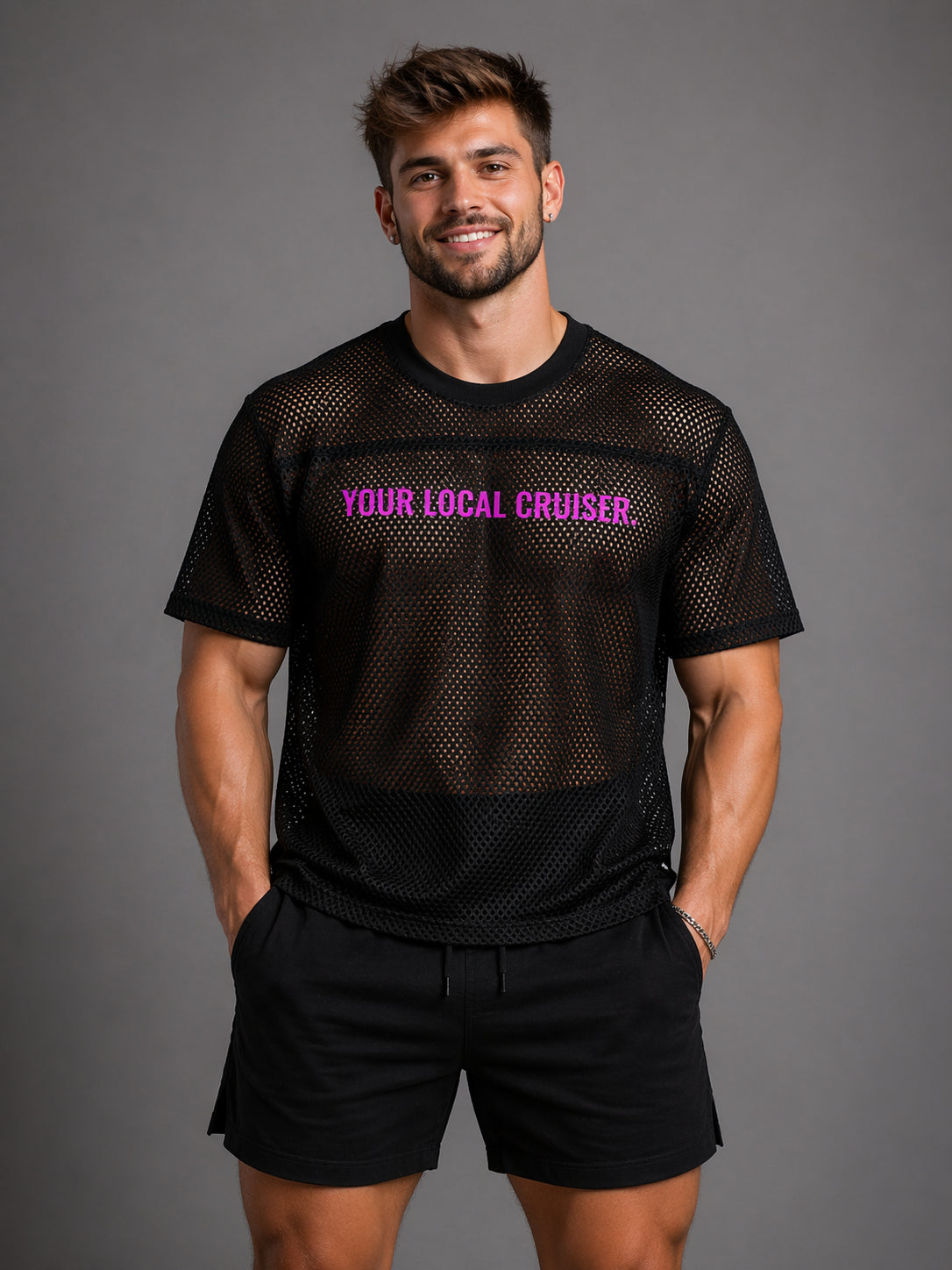 Your Local Cruiser See-through Mesh Boxy Net T-Shirt X Tom