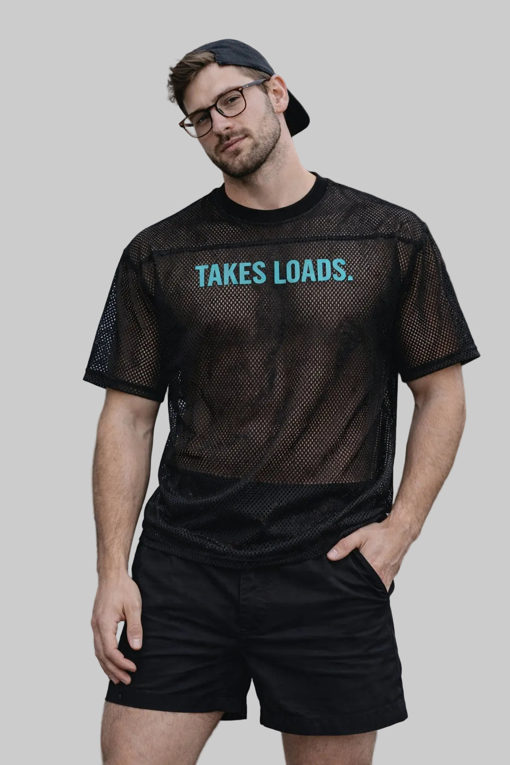 TAKES LOADS X TOM See-through Boxy Net T-Shirt