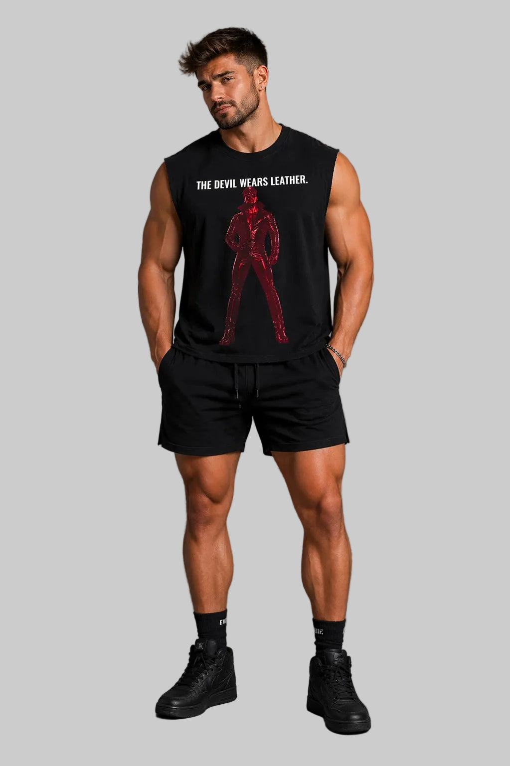 The Devil Wears Leather X Tom French Terry Boxy Tank Top